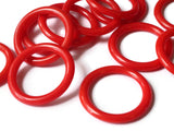 29mm Red Ring Beads Vintage Plastic Links Jewelry Making Beading Supplies Loose Beads Large Hole Donut Beads Spacer Beads