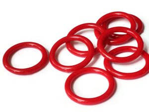 38mm Red Ring Beads Vintage Plastic Links Jewelry Making Beading Supplies Loose Beads Large Hole Donut Beads Spacer Beads