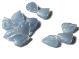 8mm x 6mm Blue Moonstone Leaf Cabochons Tiny Little Leaves Plant Cabs Miniature Leaf Tiles Vintage Czech Cabochons Jewelry Making