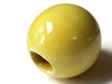 38mm Round Yellow Bead Vintage Macrame Ceramic Porcelain Beads New Old Stock Jewelry Making Beading Supplies Large Hole Beads