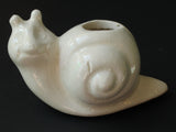 65mm Large White Snail Bead - Vintage Ceramic Macrame Bead bN1