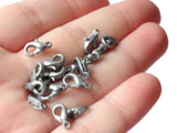 10mm Lobster Claw Clasps Antique Silver Grey Metal Clasps Vintage Clasps Jewelry Making Beading Supplies Smileyboy Beads Findings