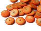 26 15mm Orange Beads Wood Beads Vintage Flat Disc Beads Wooden Beads Jewelry Making Beading Supplies Smileyboy