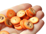 26 15mm Orange Beads Wood Beads Vintage Flat Disc Beads Wooden Beads Jewelry Making Beading Supplies Smileyboy