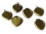 16mm Heart Locket Vintage Brass Locket Top Opening Locket Heart Locket with Loop New Old Stock Jewelry Making and Beading Supplies