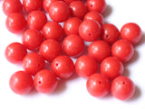 12mm Red Smooth Round Beads Plastic Beads Jewelry Making Beading Supplies Acrylic Beads Accent Beads Lightweight Sturdy Beads