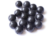 45 12mm Smooth Round Black Plastic Beads
