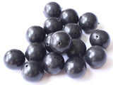 45 12mm Smooth Round Black Plastic Beads