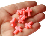  17mm Light Red or Pink Cross Beads Light Red Beads Red Crosses Jewelry making Beading Supplies Plastic Beads  Loose Acrylic Christian Beads
