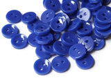 11mm Opaque Royal Blue Buttons Flat Round Plastic Two Hole Buttons Jewelry Making Beading Supplies Sewing Supplies