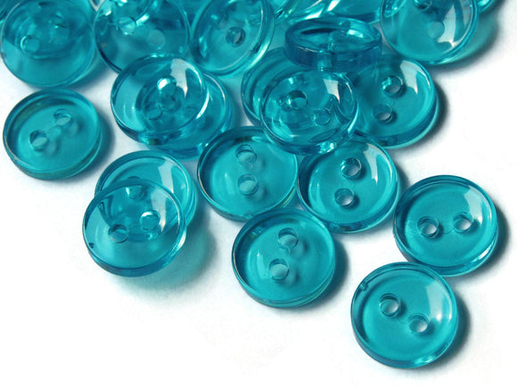 11mm Clear Sky Blue Buttons Flat Round Plastic Two Hole Buttons Jewelry Making Beading Supplies Sewing Supplies