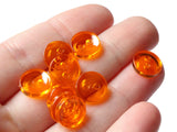 11mm Clear Orange Buttons Flat Round Plastic Two Hole Buttons Jewelry Making Beading Supplies Sewing Supplies