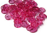 11mm Clear Dark Pink Buttons Flat Round Plastic Two Hole Buttons Jewelry Making Beading Supplies Sewing Supplies