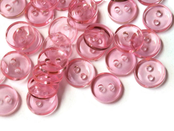 11mm Clear Light Pink Buttons Flat Round Plastic Two Hole Buttons Jewelry Making Beading Supplies Sewing Supplies