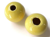 46mm Large Yellow Round Bead Vintage Macrame Ceramic Beads New Old Stock Beading Supplies Large Hole Porcelain Beads Smileyboy