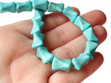 13mm Turquoise Blue Twisted Triangle Howlite Beads Dyed Full Strand Jewelry Making Beading Supplies Temporarily Strung Beads to String