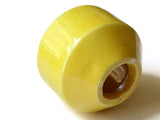 38mm Yellow Banded Round Bead Vintage Macrame Ceramic Porcelain Beads New Old Stock Jewelry Making Beading Supplies Large Hole Beads
