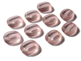 14mm x 12mm Pink Pressed Glass Beads Vintage Czech Flat Oval Beads New Old Stock Beads Jewelry Making Beading Supplies, Beads to String
