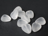 14mm x 12mm Frosted Clear Glass Beads Vintage Triangle Beads New Old Stock Beads Jewelry Making Beading Supplies, Beads to String