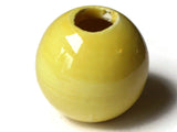 38mm Round Yellow Bead Vintage Macrame Ceramic Porcelain Beads New Old Stock Jewelry Making Beading Supplies Large Hole Beads