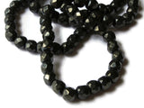 5.5mm Black Crystal Beads Faceted Round Beads Full Strand 20 Inch Strand Jewelry Making Beading Supplies Small Beads Spacer Beads