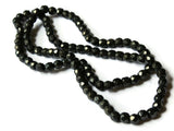 5.5mm Black Crystal Beads Faceted Round Beads Full Strand 20 Inch Strand Jewelry Making Beading Supplies Small Beads Spacer Beads