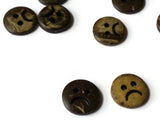 13mm Buttons Sad Face Buttons Brown Buttons Coconut Buttons Shell Buttons Wood Buttons 2 Hole Buttons for Unhappy Projects Emoji Buttons