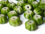 12mm x 8mm Green Rondelle Beads Fluted Rondelle Bead Acrylic Beads Plastic Beads Pumpkin Beads to String Loose Beads Jewelry Making