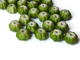 12mm x 8mm Green Rondelle Beads Fluted Rondelle Bead Acrylic Beads Plastic Beads Pumpkin Beads to String Loose Beads Jewelry Making