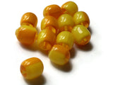 12mm x 10mm Yellow and Orange Vintage Lucite Barrel Beads Two Tone Plastic New Old Stock Loose Beads Jewelry Making Beading Supplies