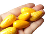 6 32mm Yellow Vintage Lucite Teardrop Beads