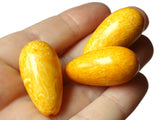 6 32mm Yellow Vintage Lucite Teardrop Beads bK2