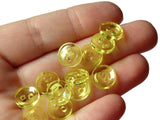 11mm Clear Light Yellow Buttons Flat Round Plastic Two Hole Buttons Jewelry Making Beading Supplies Sewing Supplies