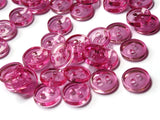 11mm Clear Dark Pink Buttons Flat Round Plastic Two Hole Buttons Jewelry Making Beading Supplies Sewing Supplies