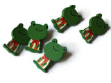 26mm Green Frog Button Wooden Buttons Shank Buttons Froggy Buttons Cute Buttons Kawaii Buttons Adorable Buttons Toad Buttons Wood Buttons
