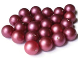 14mm Maroon Purple Faux Pearl Beads Vintage New Old Stock Bead Plastic Pearls Acrylic Pearls Made in USA