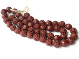 8mm Brown Pressed Rose Beads Full Strand Vintage Pressed Plastic Beads Jewelry Making Beading Supplies Smileyboy