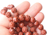8mm Brown Pressed Rose Beads Full Strand Vintage Pressed Plastic Beads Jewelry Making Beading Supplies Smileyboy