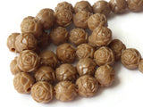 8mm Light Brown Pressed Rose Beads Full Strand Vintage Pressed Plastic Beads Jewelry Making Beading Supplies Smileyboy