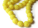 44 8mm Yellow Pressed Rose Beads Full Strand Vintage Pressed Plastic Beads Round Floral Beads Jewelry Making Beading Supplies Smileyboy