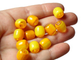 12mm x 10mm Yellow and Orange Vintage Lucite Barrel Beads Two Tone Plastic New Old Stock Loose Beads Jewelry Making Beading Supplies