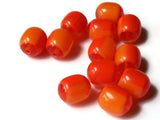12mm x 10mm Red and Orange Vintage Lucite Barrel Beads Two Tone Plastic New Old Stock Loose Beads Jewelry Making Beading Supplies