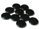18mm Jet Black Disc Beads, Vintage Plastic Beads, Saucer Beads Flat Disc Beads Loose Beads Round Beads Jewelry Making Beading Supplies