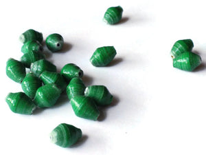 10 10mm Green Beads Ugandan Paper Beads Fair Trade Beads Small Paper Beads Recycled Beads Upcycled Beads Sealed Paper Beads Smileyboy