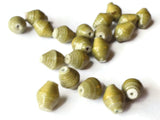 10mm Olive Green Beads Ugandan Paper Beads Fair Trade Beads Small Paper Beads Recycled Beads Upcycled Beads Sealed Paper Beads Smileyboy