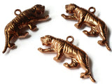 44mm Red Copper Tiger Charms Vintage Copper Plated Beads Plastic Beads Jewelry Making Beading Supplies Long Shiny Metal Focal Beads