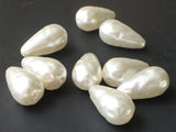 10 26mm White Teardrop Pearl Beads Vintage Cultura Pearls Made in Japan Faux Plastic Pearl Bead Jewelry Making Beads for Stringing