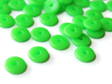 10mm Green Disc Beads, Vintage Plastic Beads, New Old Stock Beads Saucer Beads Loose Beads Jewelry Making Beading supplies