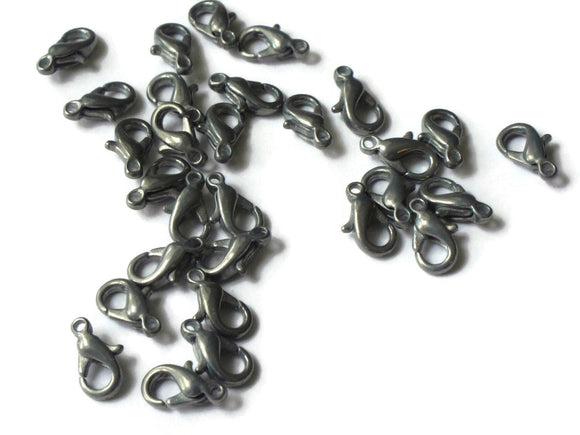 10mm Lobster Claw Clasps Antique Silver Grey Metal Clasps Vintage Clasps Jewelry Making Beading Supplies Smileyboy Beads Findings