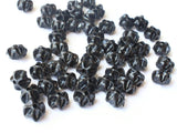 8mm x 10mm Black Plastic Crinkle Beads Zig Zag Beads Crumpled Beads Jewelry Making Beading Supplies Loose Vintage Plastic Beads Smileyboy
